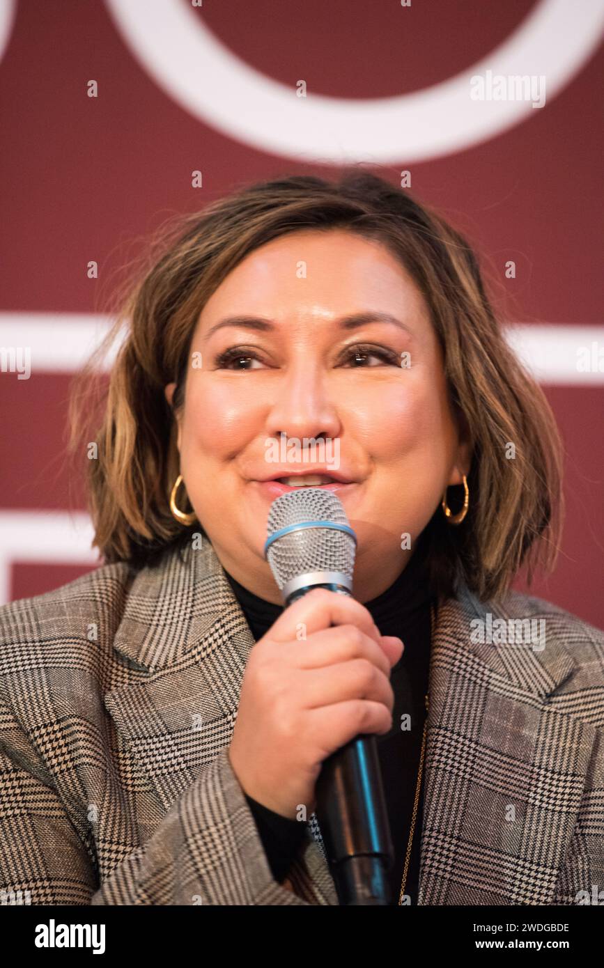 London, UK. 20th Jan, 2024. Ayesha Hazarika, broadcaster, comedian and Labour activist