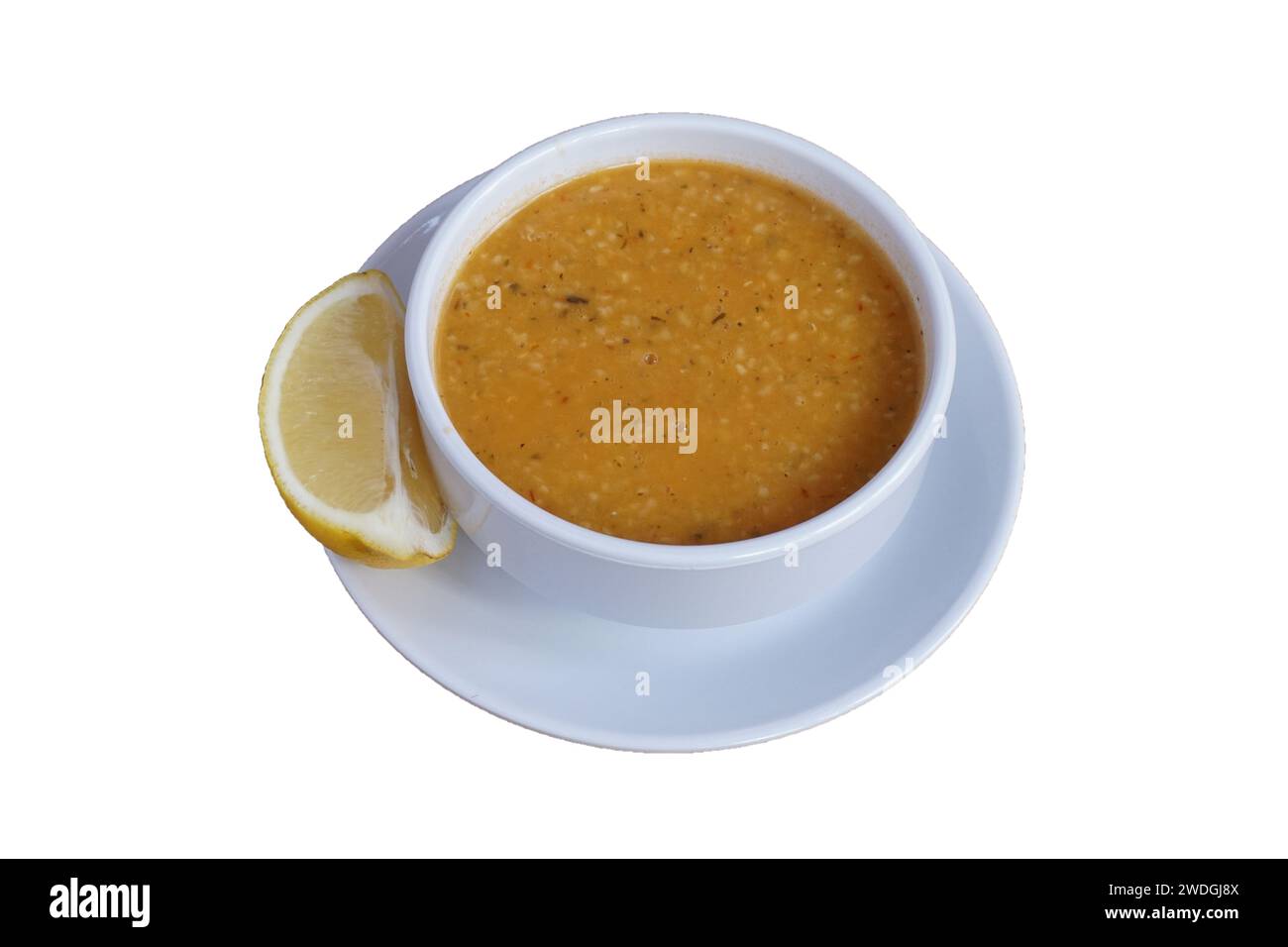 traditional Turkish soup Ezogelin, isolated Stock Photo