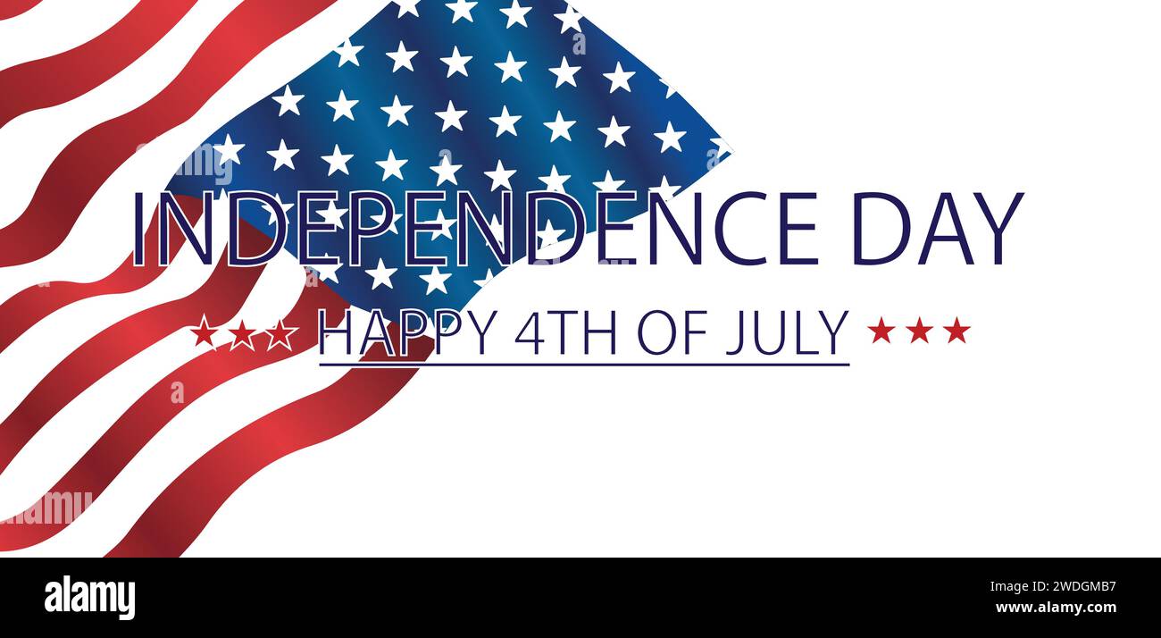 Happy Independence Day 4th Of July Usa Text Design Stock Vector Image ...