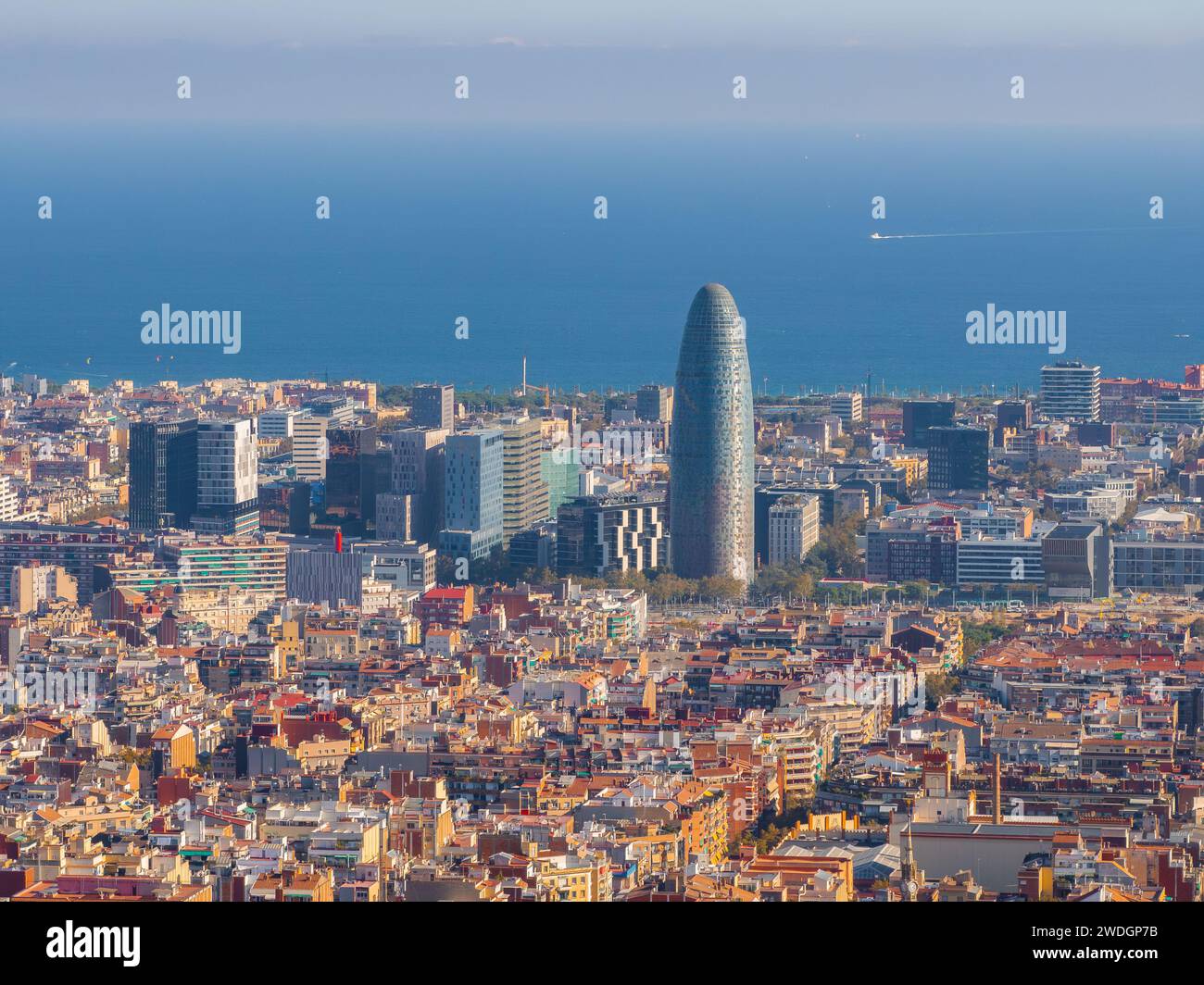 Aerial view of Barcelona City Skyline Stock Photo Alamy