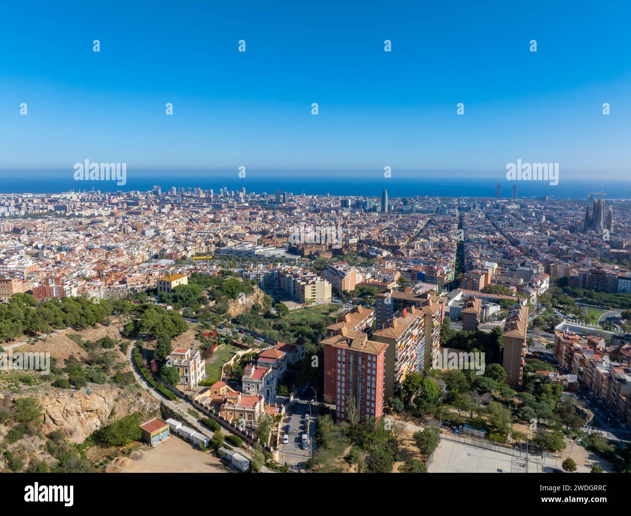 Aerial view of Barcelona City Skyline Stock Photo Alamy
