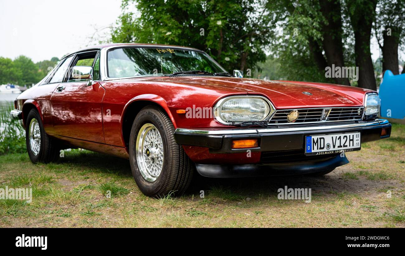 WERDER (HAVEL), GERMANY - MAY 20, 2023: The luxury grand tourer car Jaguar XJS HE, 1984. Oldtimer - Festival Werder Classics 2023 Stock Photo