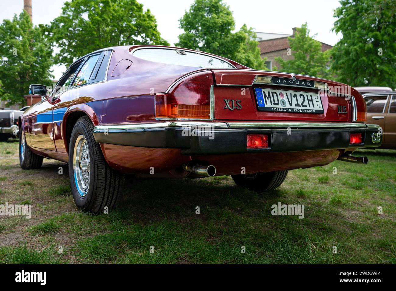 WERDER (HAVEL), GERMANY - MAY 20, 2023: The luxury grand tourer car Jaguar XJS HE, 1984. Rear view. Oldtimer - Festival Werder Classics 2023 Stock Photo