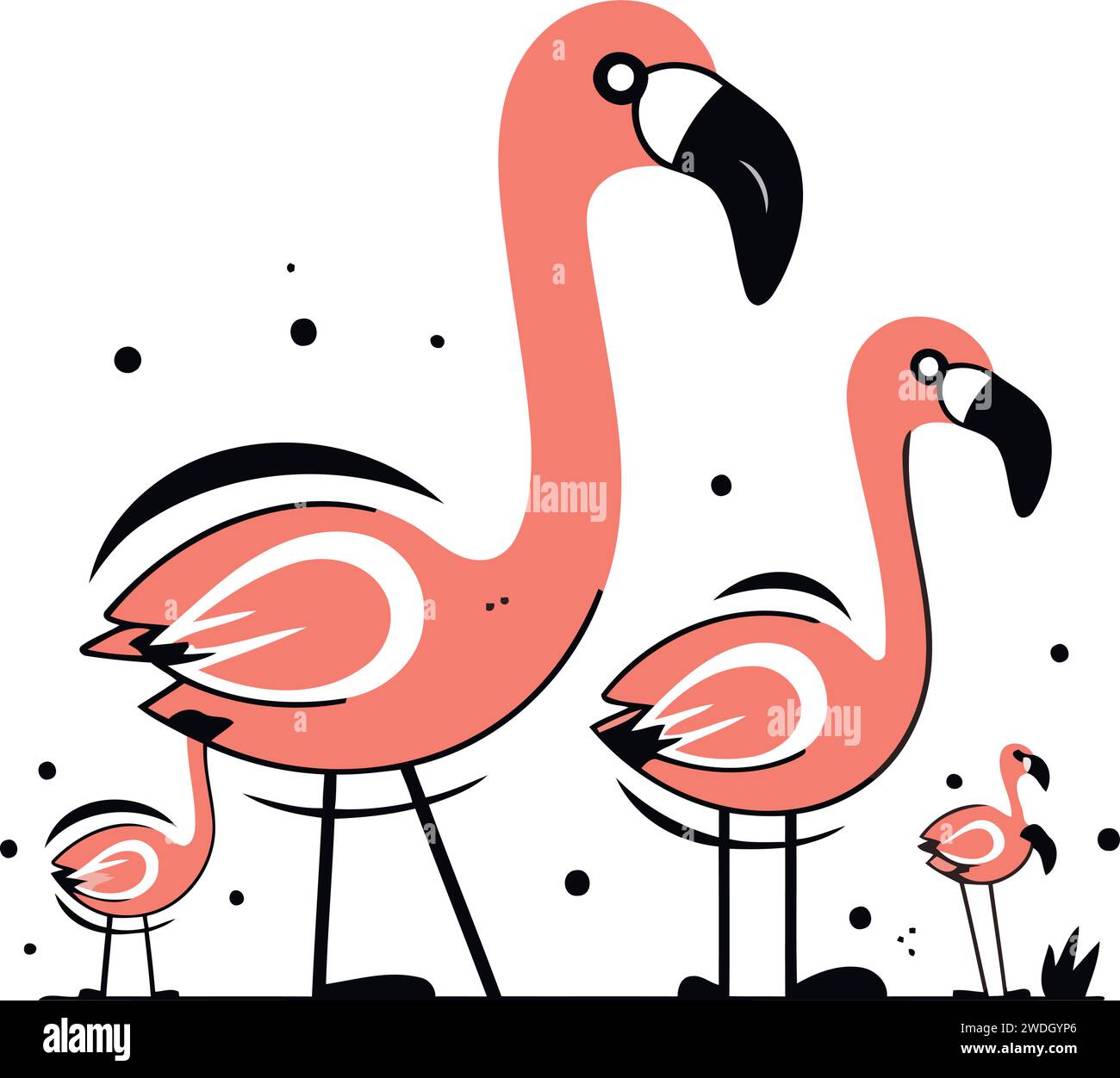 Flamingo. Vector illustration in flat style on white background Stock ...