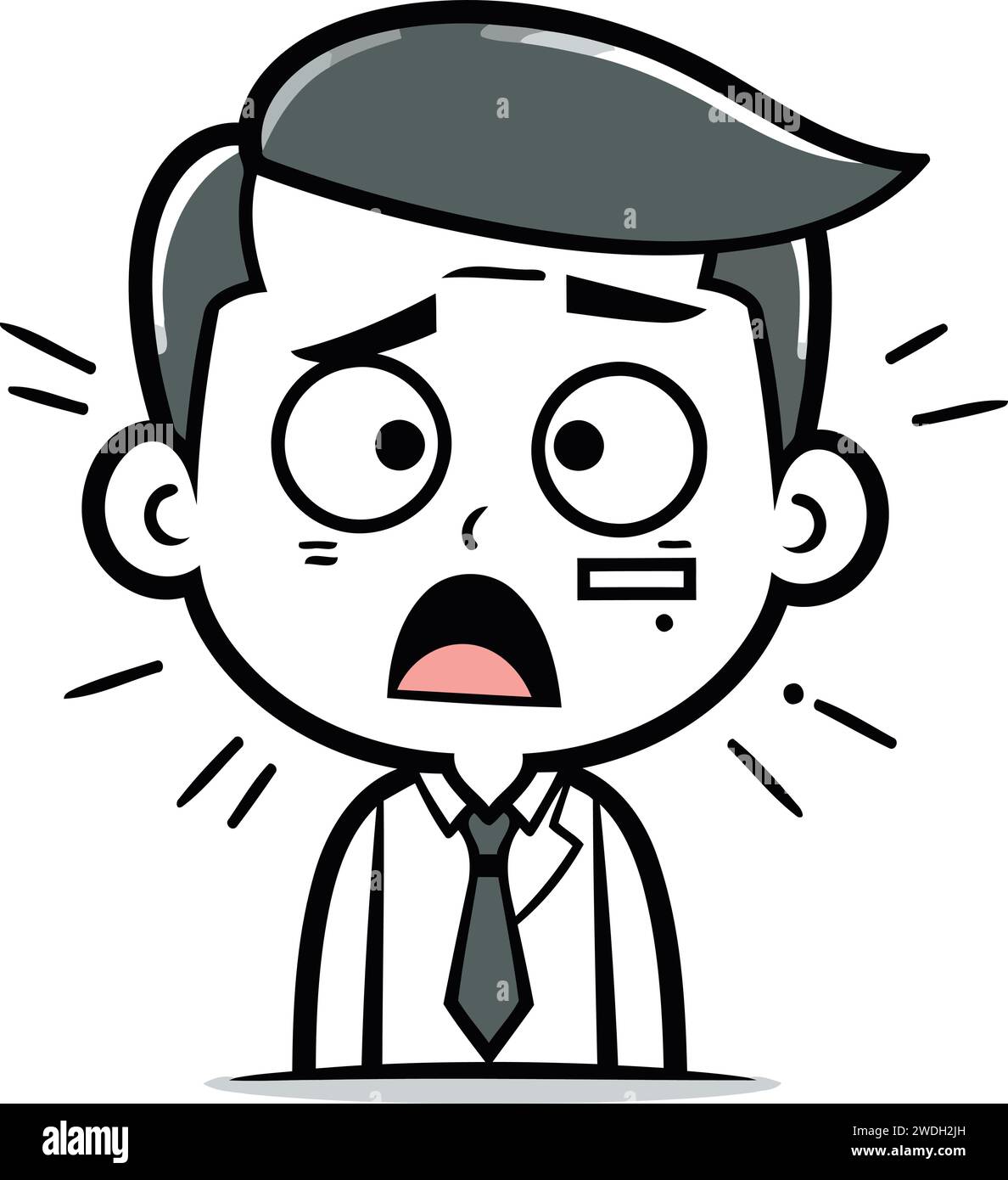 Angry Businessman   Cartoon Vector Illustration Stock Vector