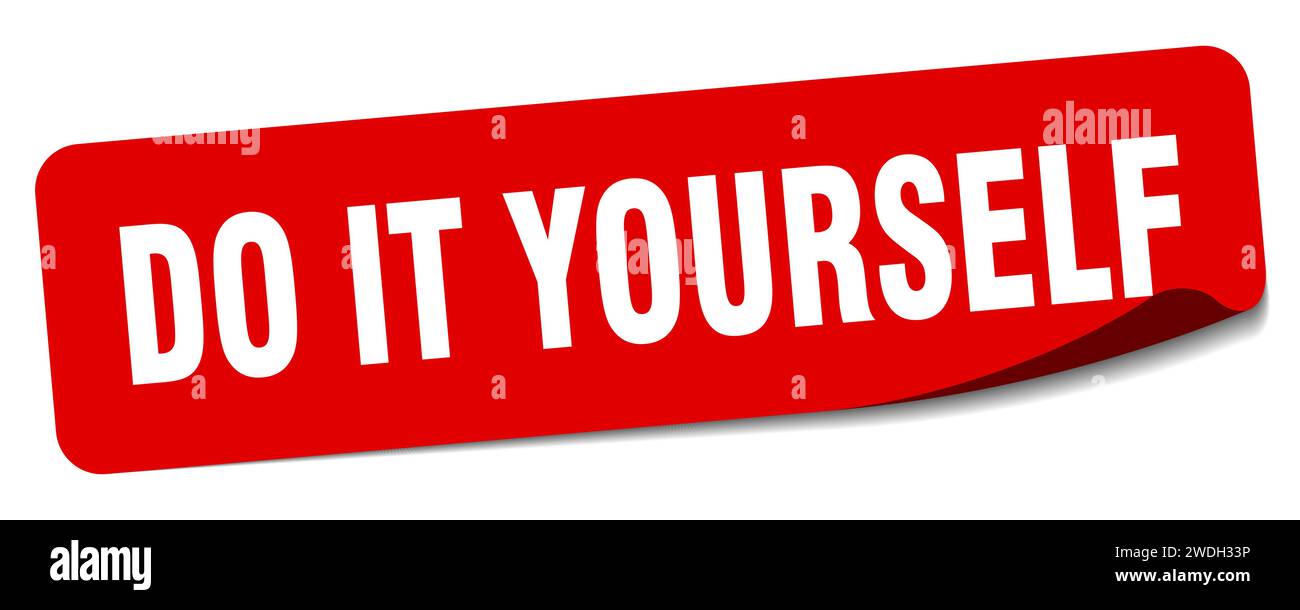 do it yourself sticker. do it yourself rectangular label isolated on white background Stock Vector
