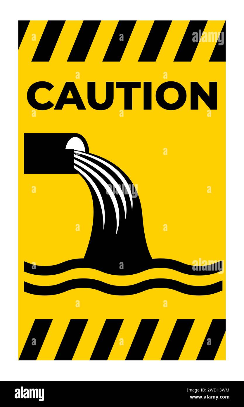 Water Safety Sign Warning - Sewage Effluent Outfall Stock Vector