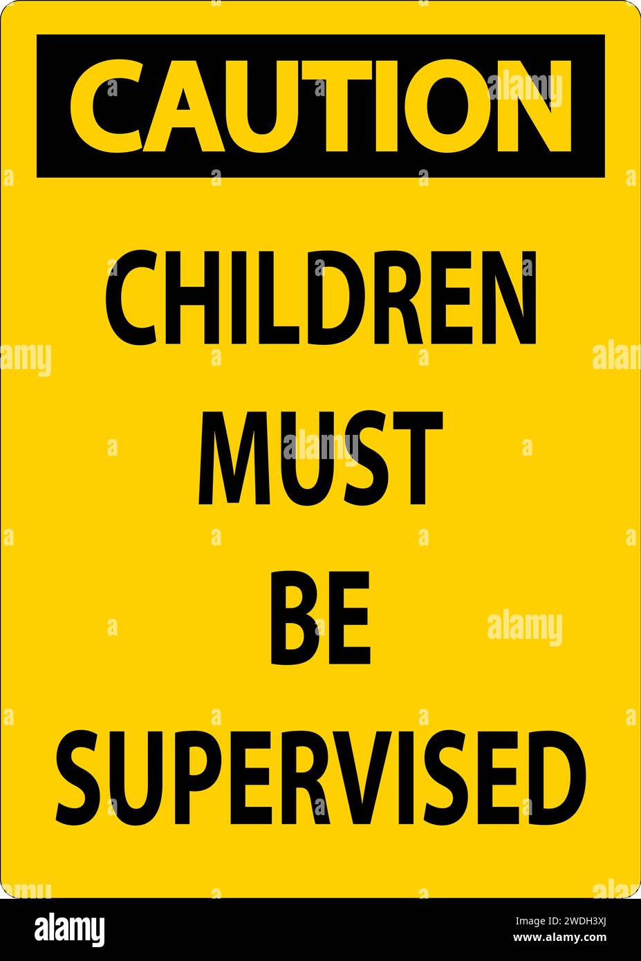 Pool Safety Sign Caution, Children Must be Supervised Stock Vector ...
