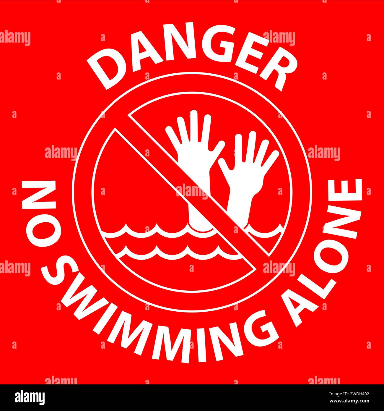 Pool Safety Sign Danger, No Swimming Alone Stock Vector Image & Art Alamy