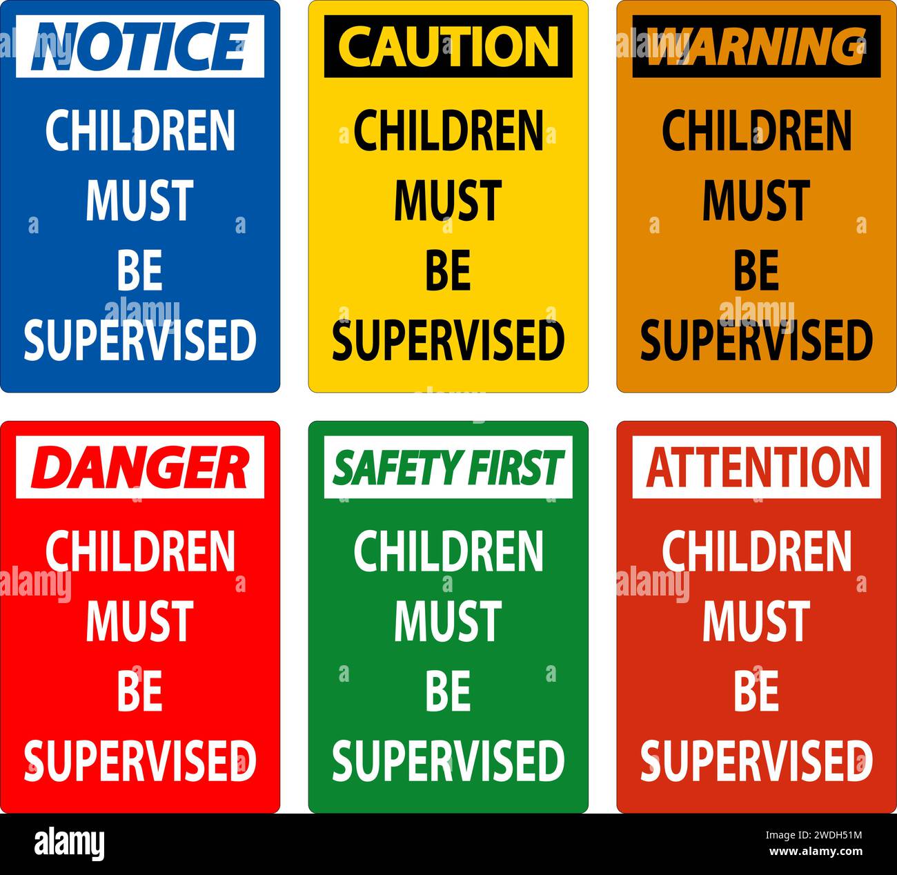 Pool Safety Sign Caution, Children Must be Supervised Stock Vector ...