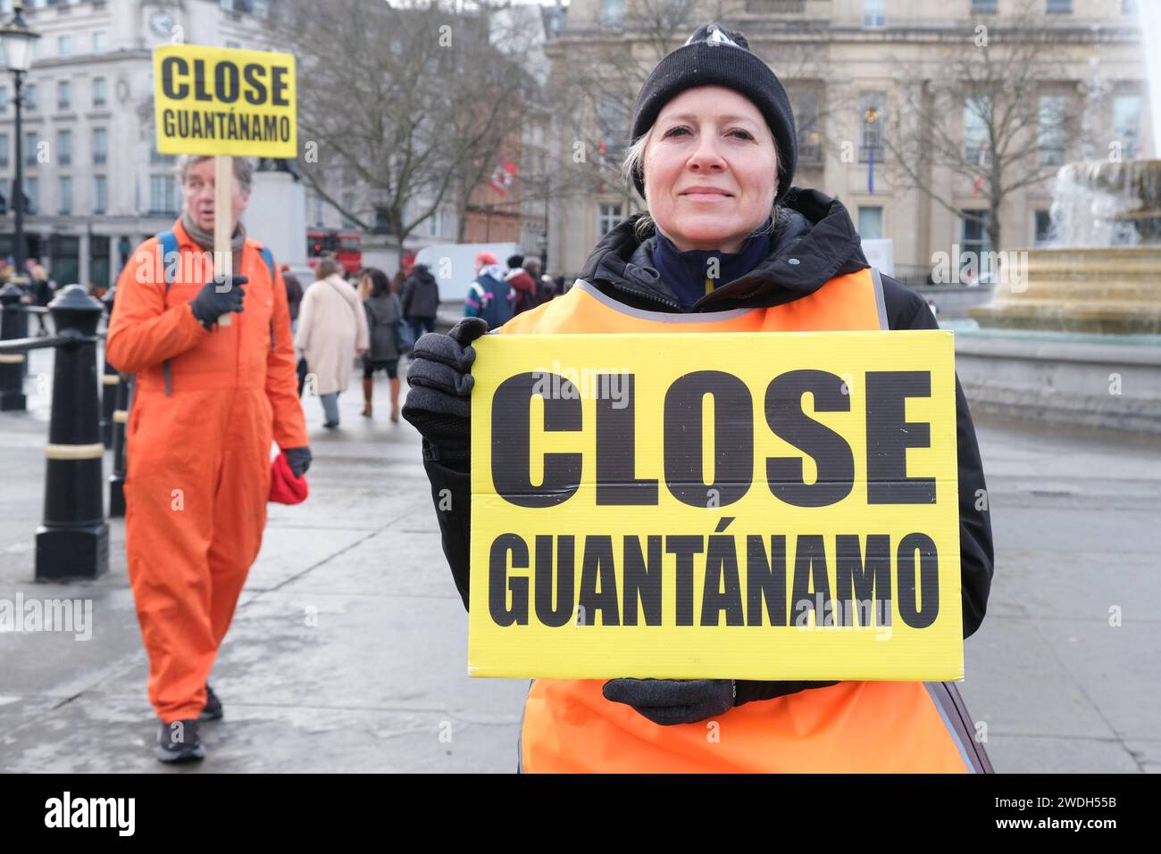 London, UK. 20th January, 2024. Activists hold a vigil marking the 22nd