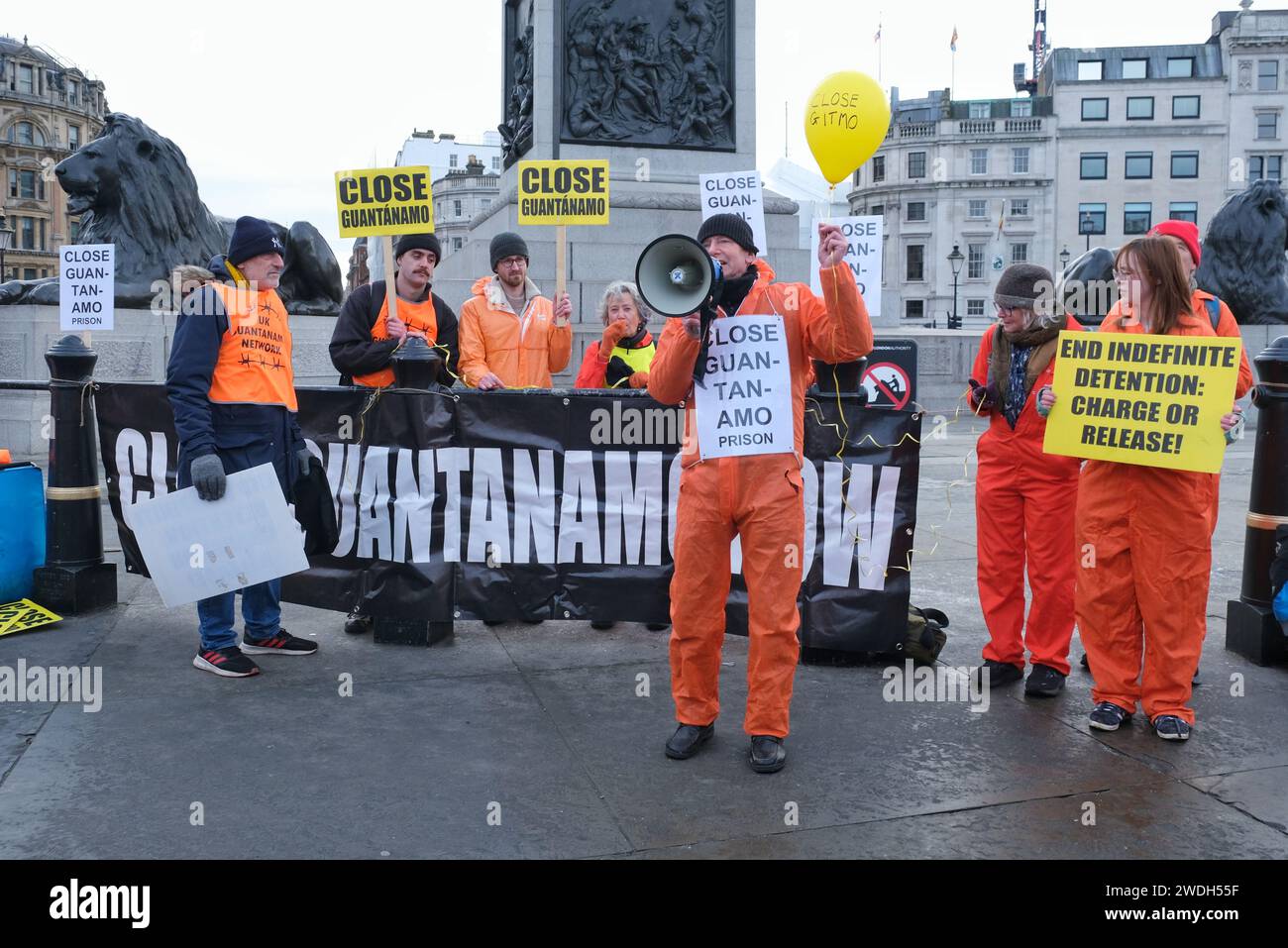 London, UK. 20th January, 2024. Activists hold a vigil marking the 22nd