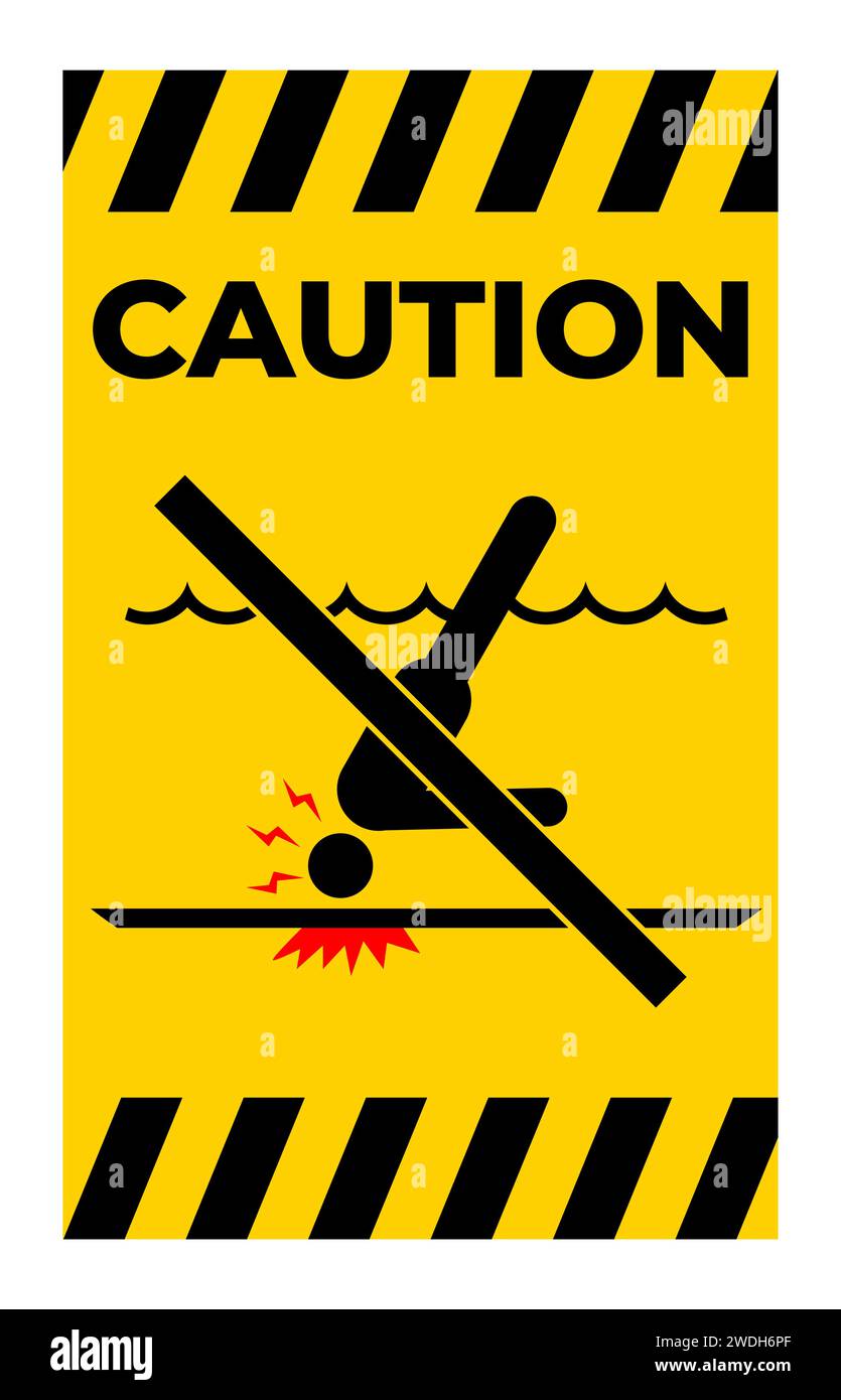 Pool Safety Sign Attention, No Diving Stock Vector Image & Art Alamy