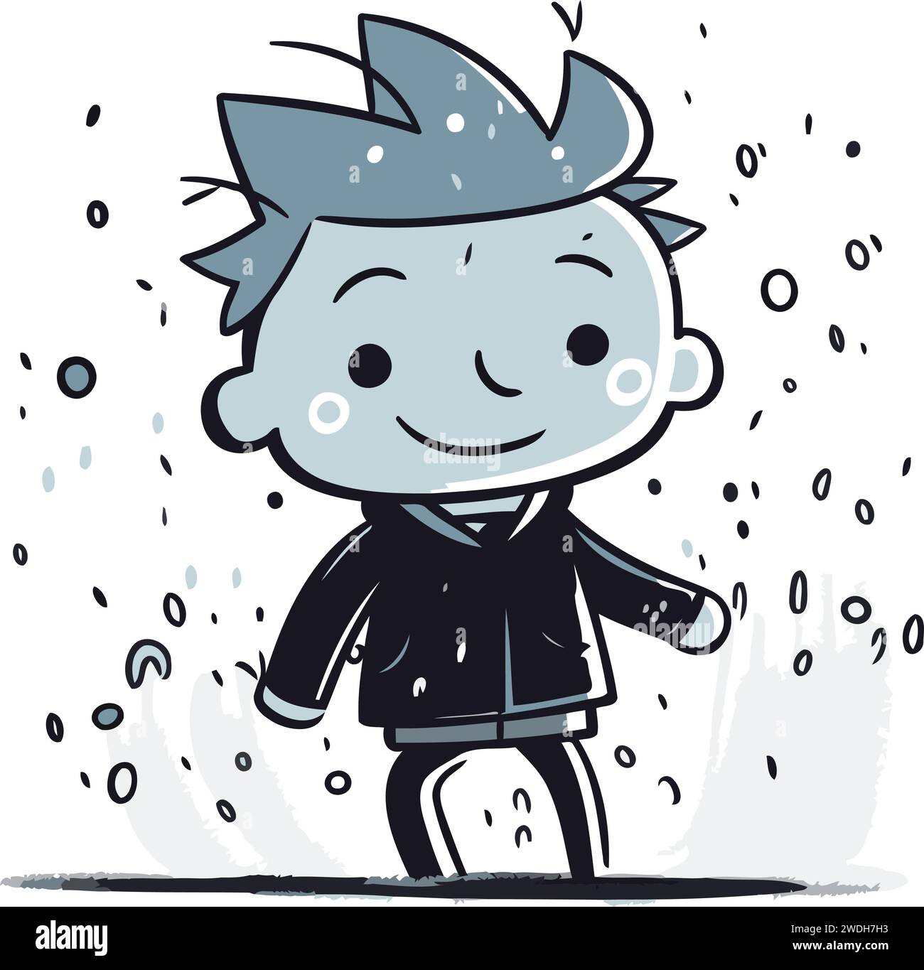 illustration-of-a-cute-boy-walking-in-a-rainy-day-stock-vector-image