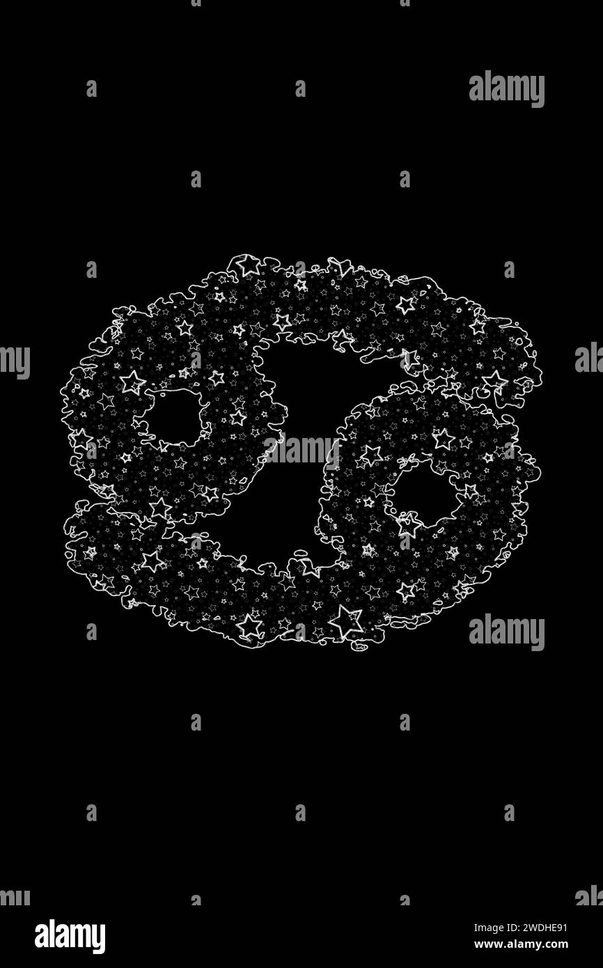 Cancer Zodiac Sign, Crab Horoscope Symbol, Clipping Path Stock Photo - Alamy