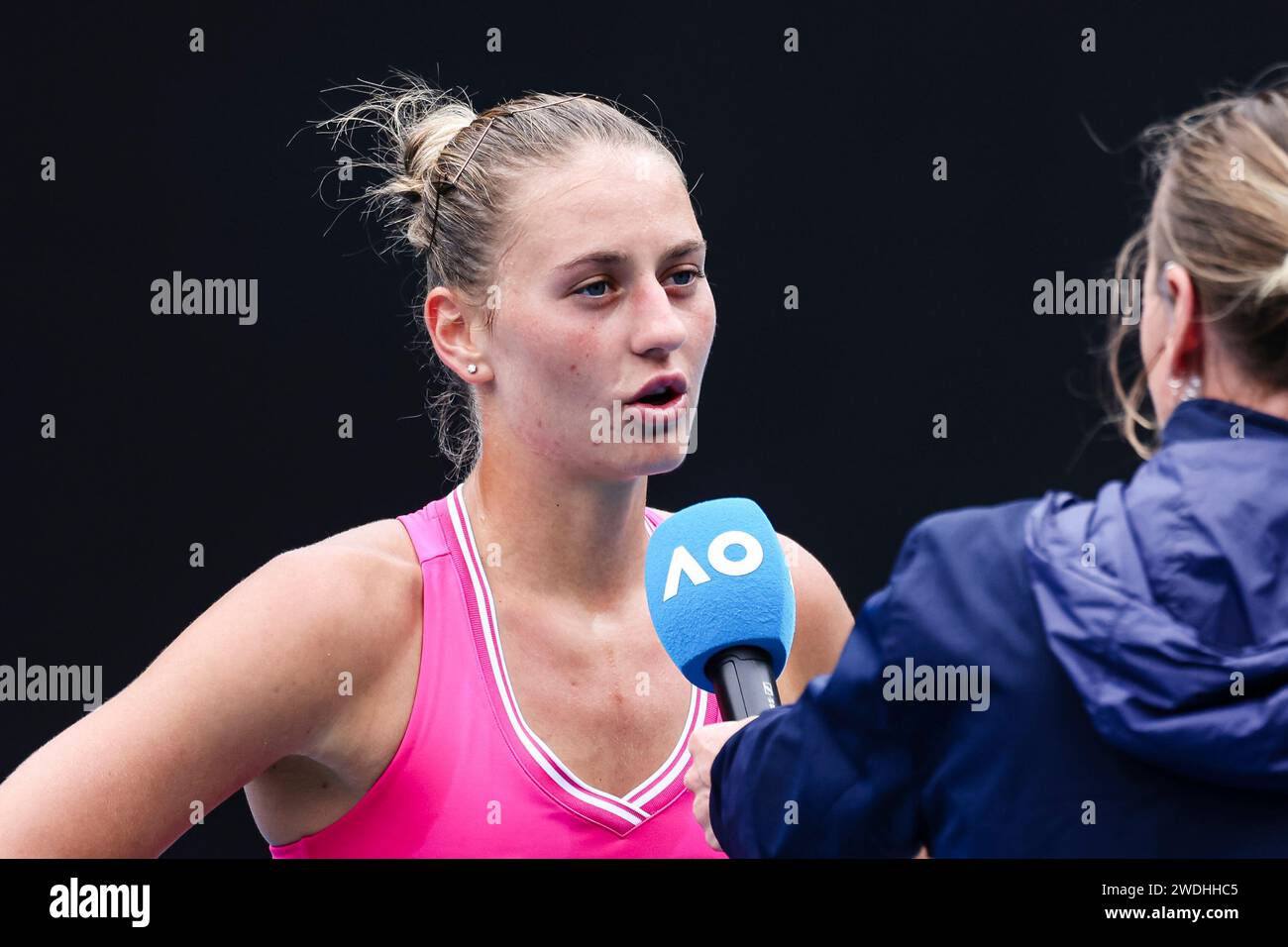 Melbourne, Australia, 21st Jan, 2024. Tennis player Marta Kostyuk from