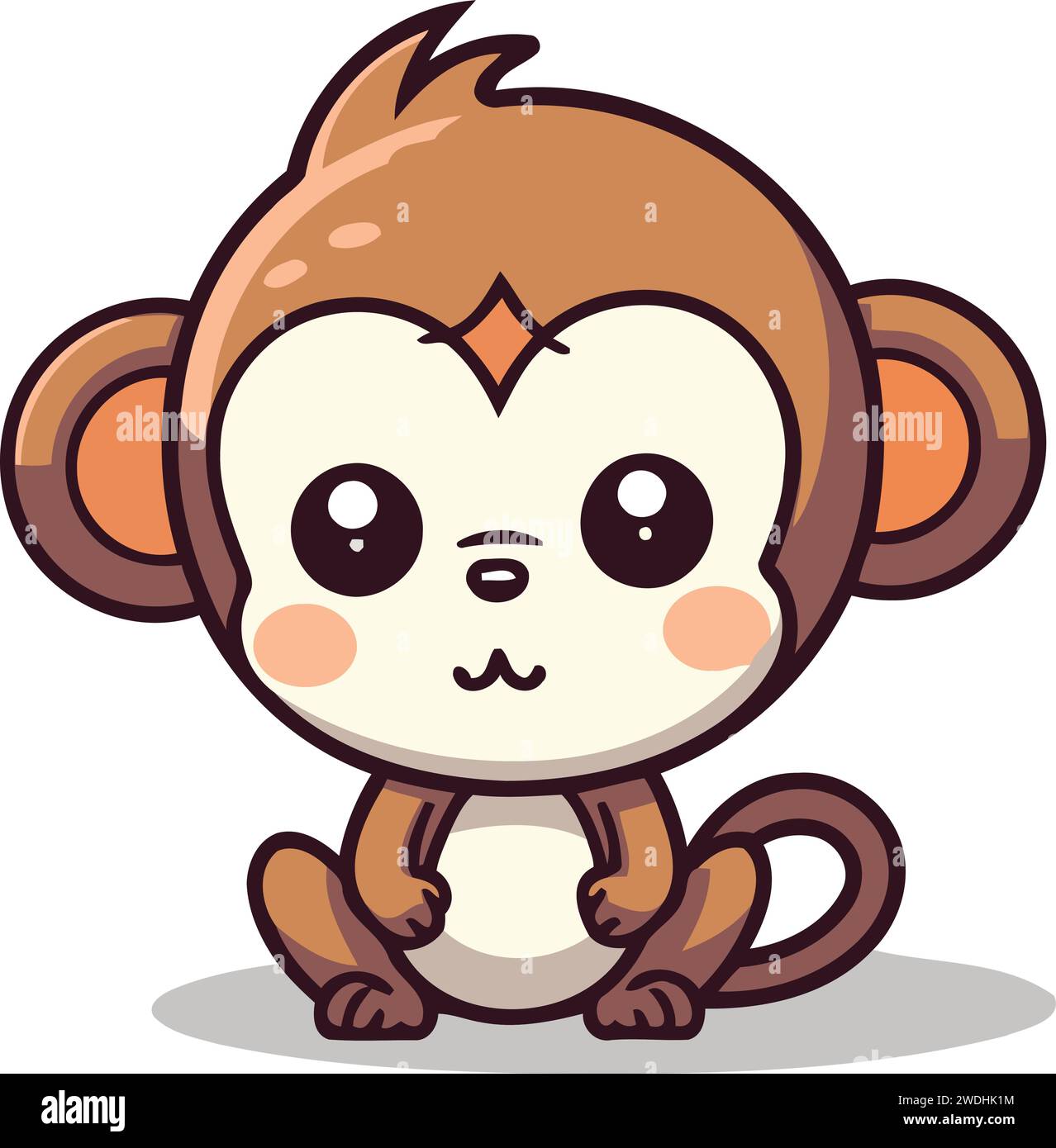 The monkey winks the animal is hanging on the Vector Image | Monkey drawing  cute, Monkey illustration, Monkey drawing