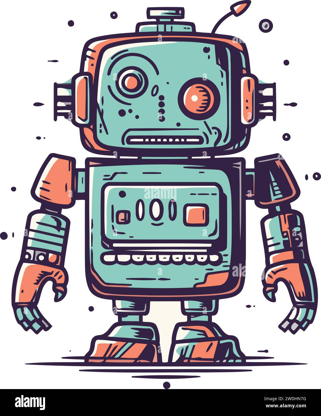 Retro style toy robot illustration hi-res stock photography and images ...