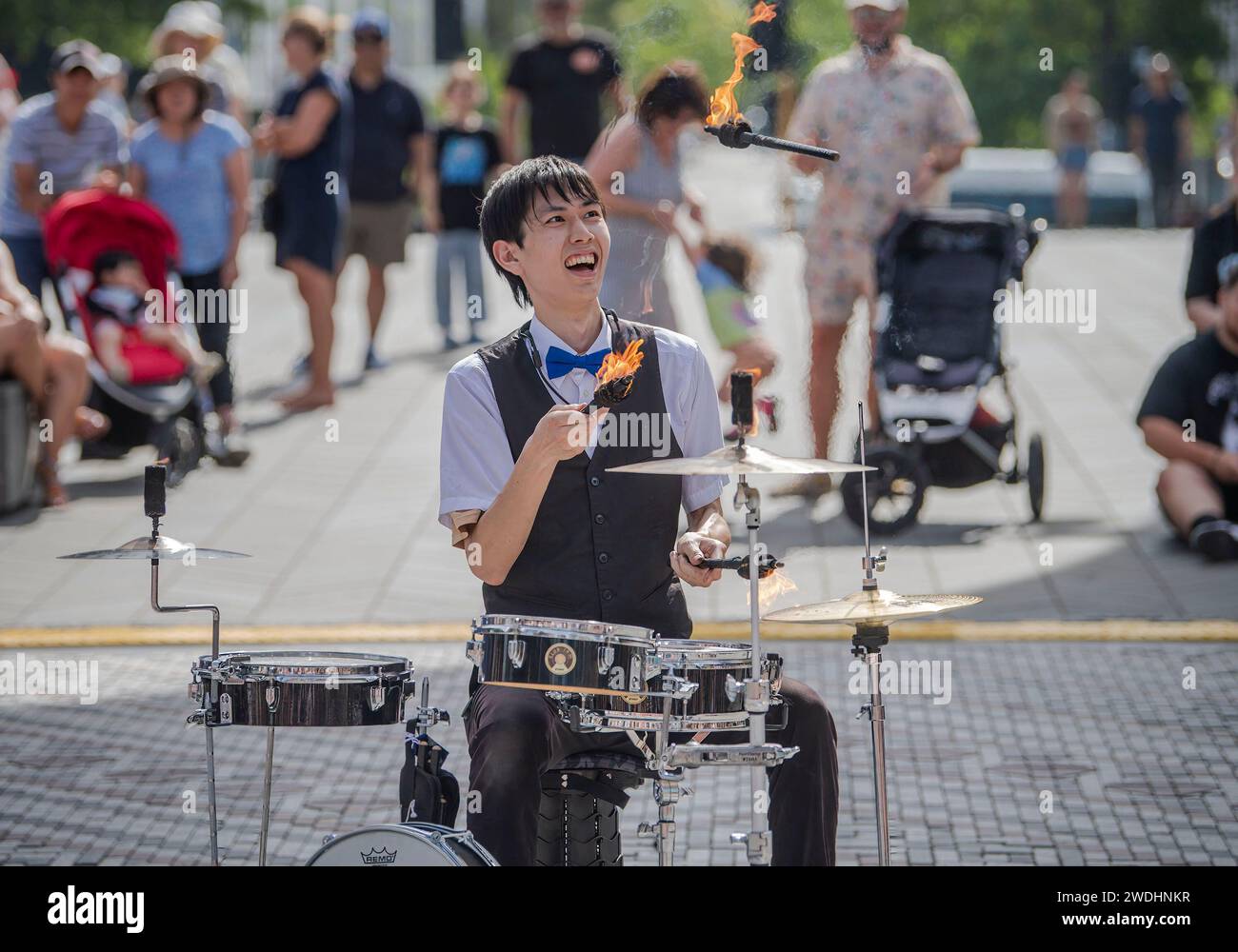 Christchurch, New Zealand. 21st Jan, 2024. Street performer Gaku