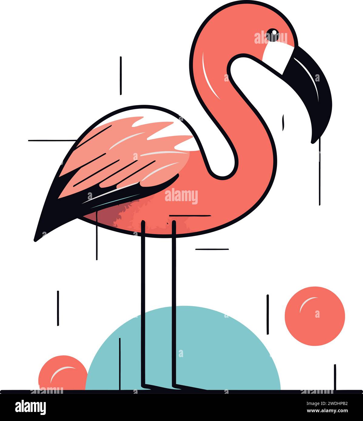 Flamingo line drawing vector vectors hi-res stock photography and ...