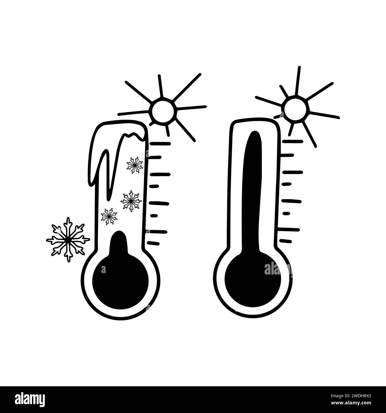 Set of doodle-style weather icons Stock Vector Image & Art - Alamy