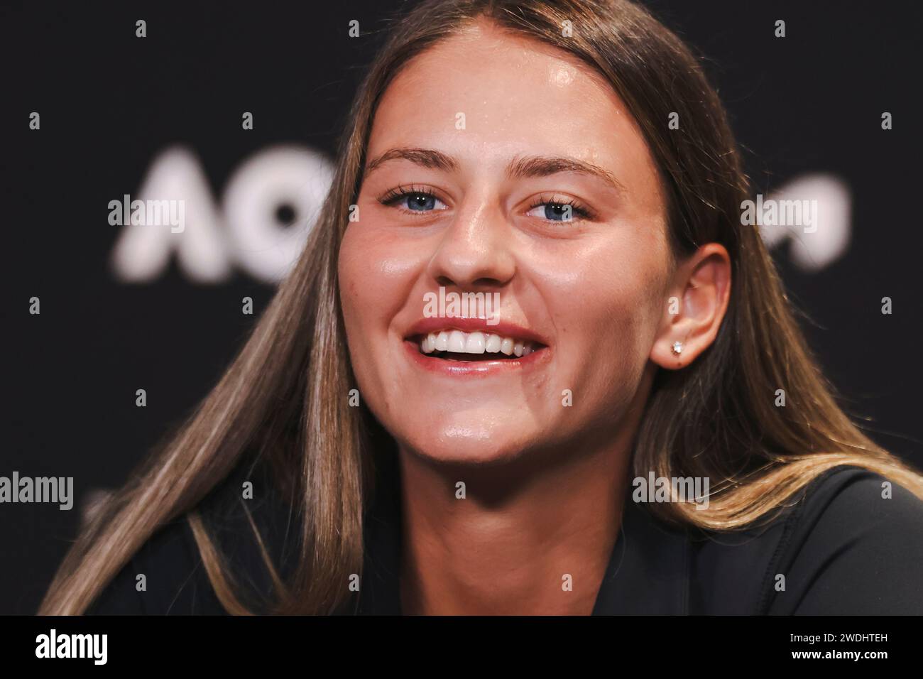 Melbourne, Australia, 21st Jan, 2024. Tennis player Marta Kostyuk from ...