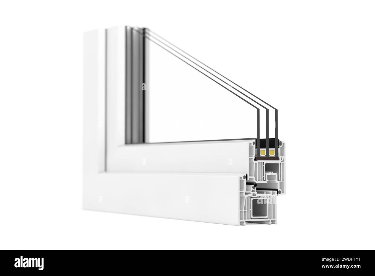 Window Pvc Texture The Cut of Detailed Window PVC Profile on a white background. 3d ...