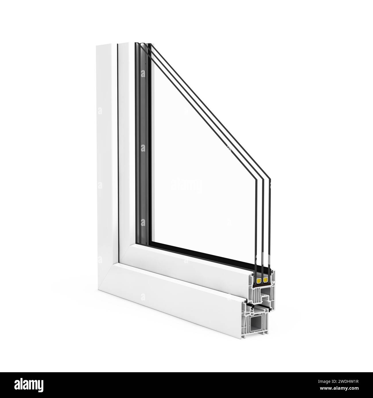 Window Pvc Texture The Cut of Detailed Window PVC Profile on a white background. 3d ...