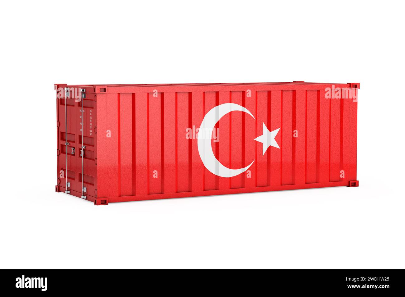 Turkey Export Concept. Shipping Container with Turkey Flag on a white ...