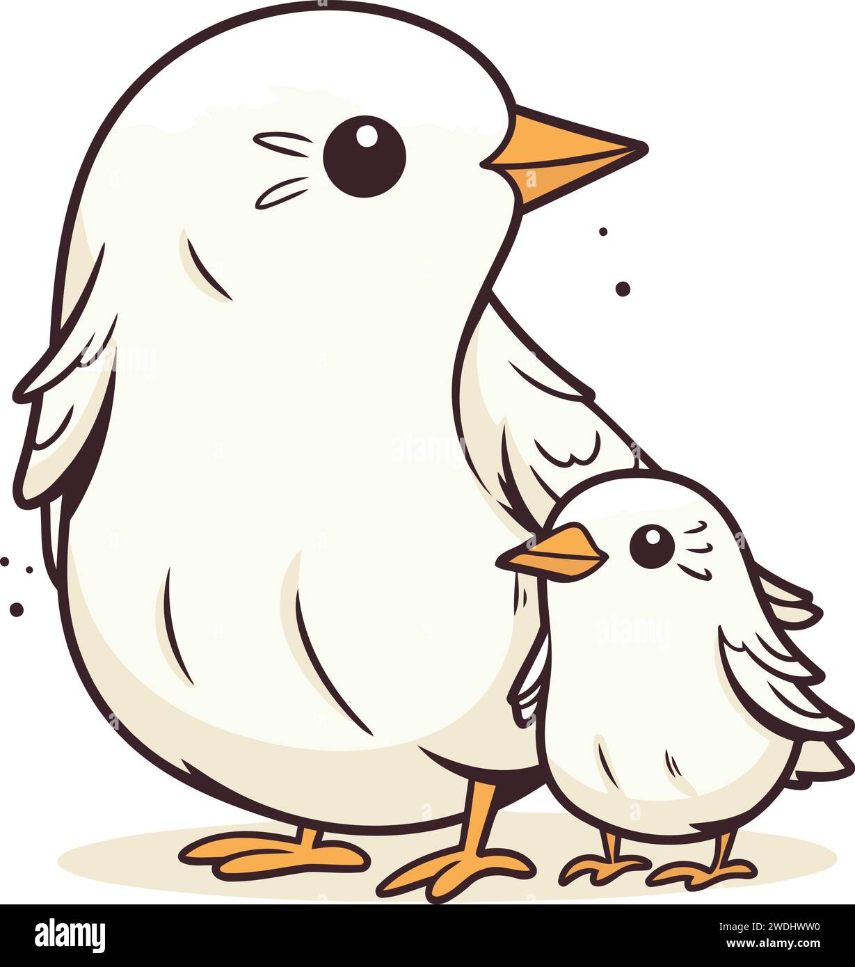 Baby bird and mom Stock Vector Images - Alamy
