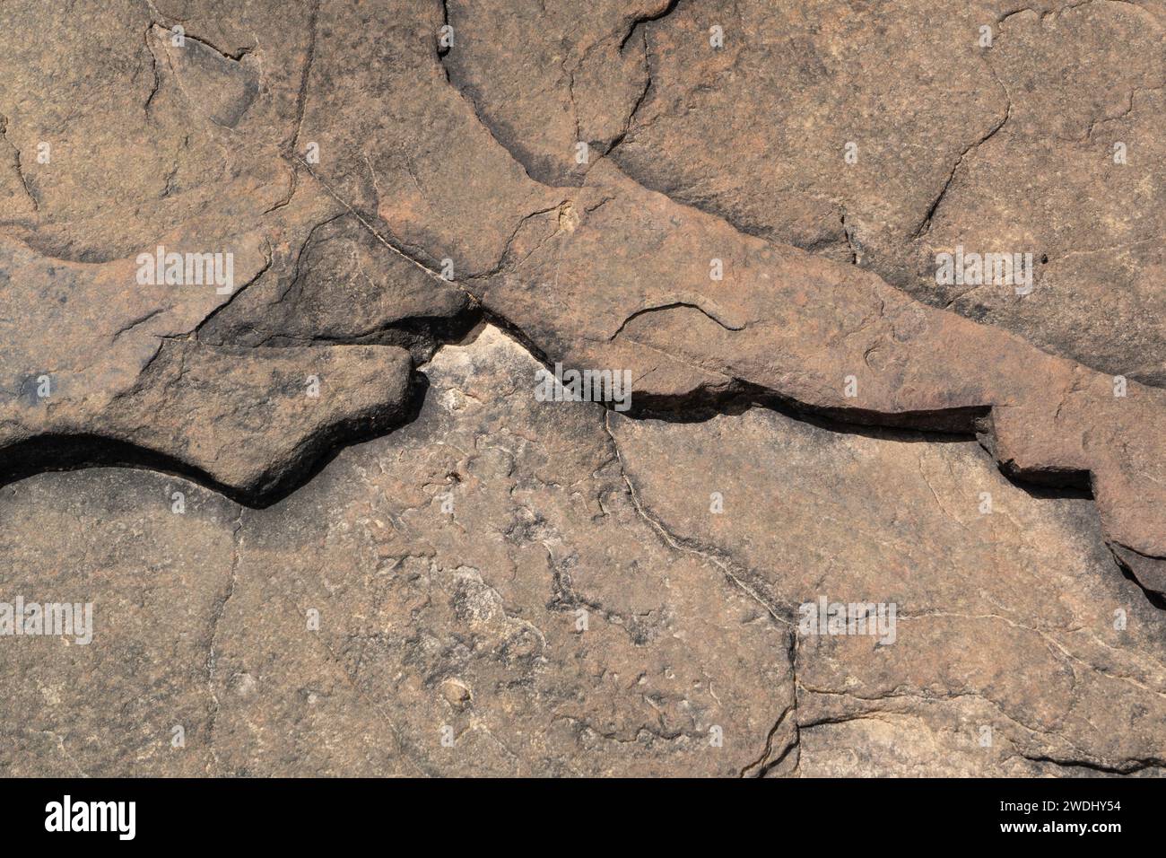 Sandstone rock texture with split Stock Photo