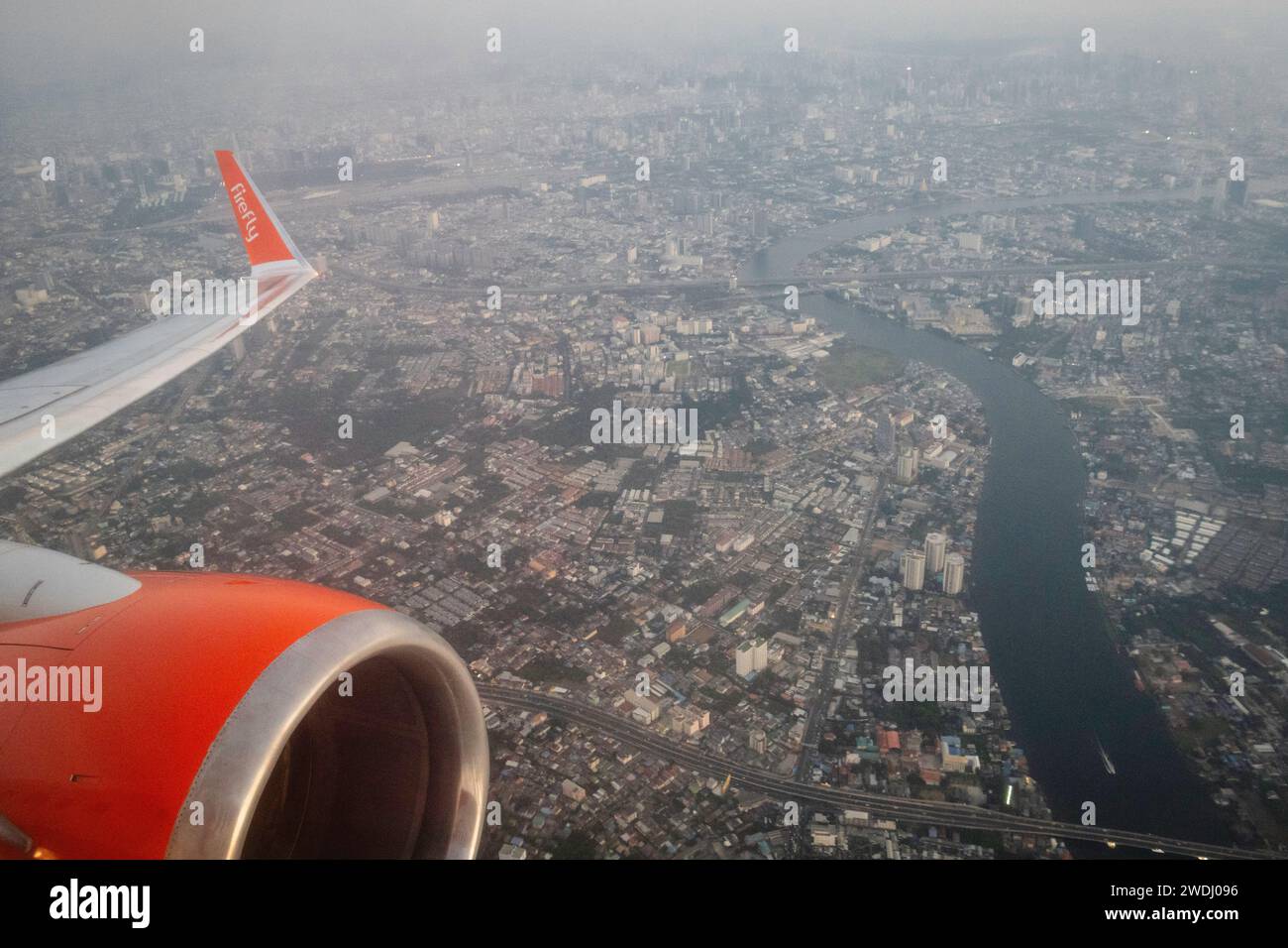 Bangkok, Thailand. 15th Jan, 2024. An aerial view of Bangkok from a ...