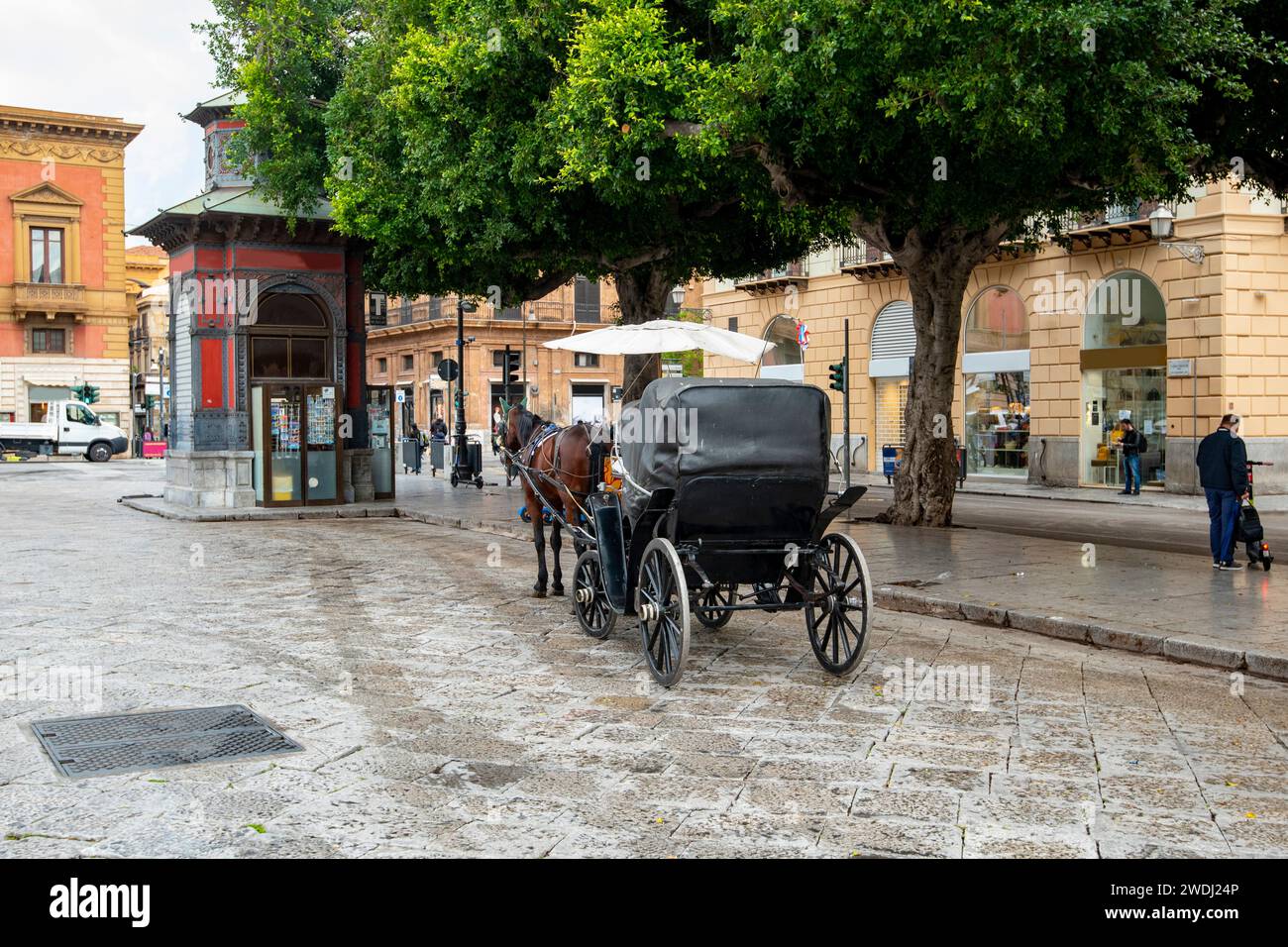 Horse Carriage in Palermo - Italy Stock Photo