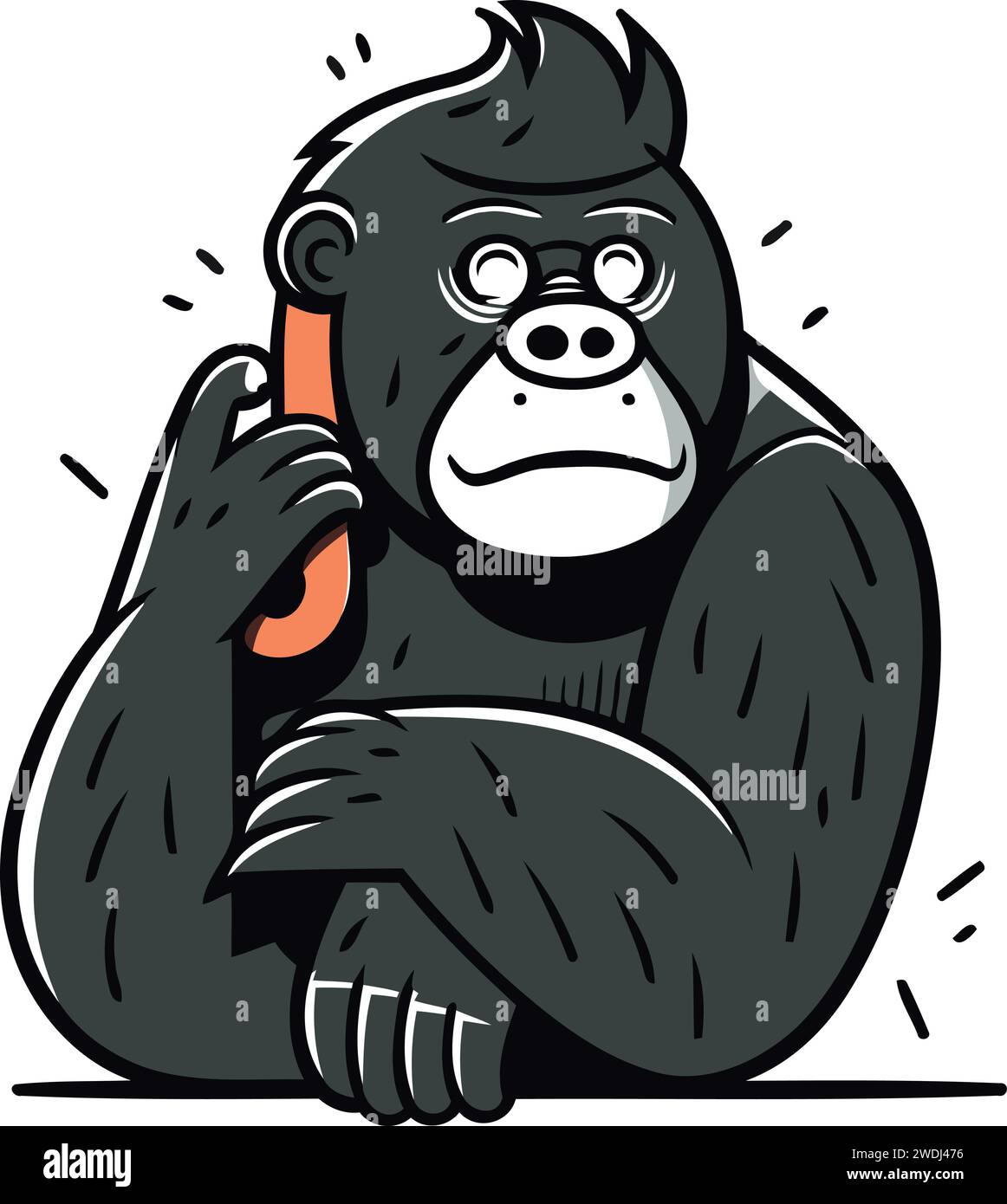 Vector illustration of a gorilla with a mobile phone in his hand Stock Vector Image & Art Alamy