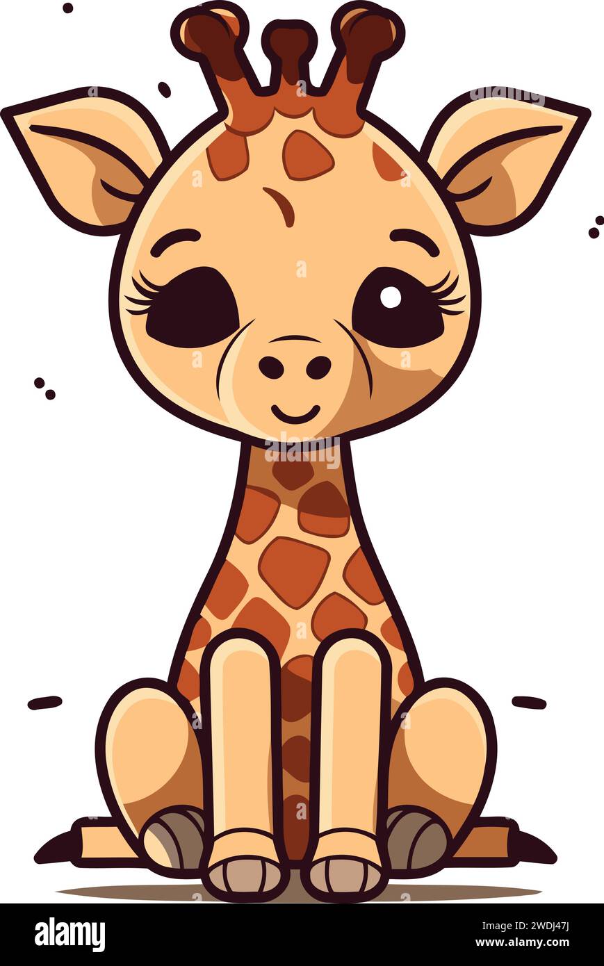 Cute giraffe cartoon sitting hi-res stock photography and images - Alamy