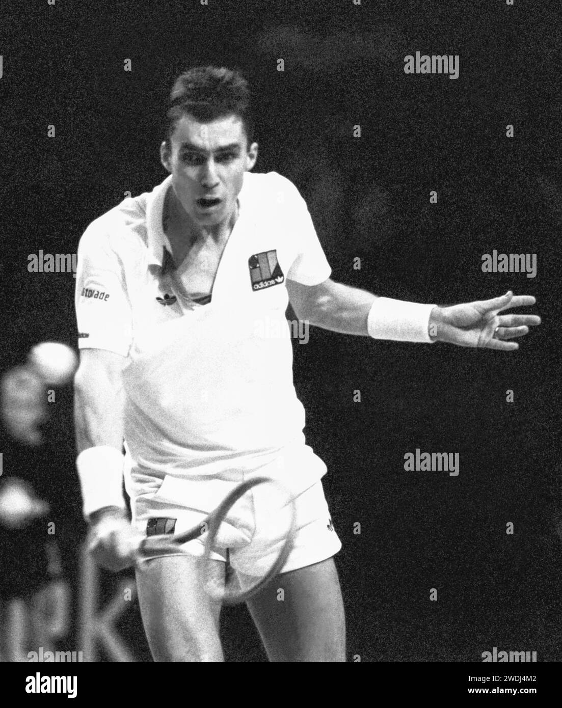 IVAN LENDL Czech tennis player during Stockholm Open tournament in 1989