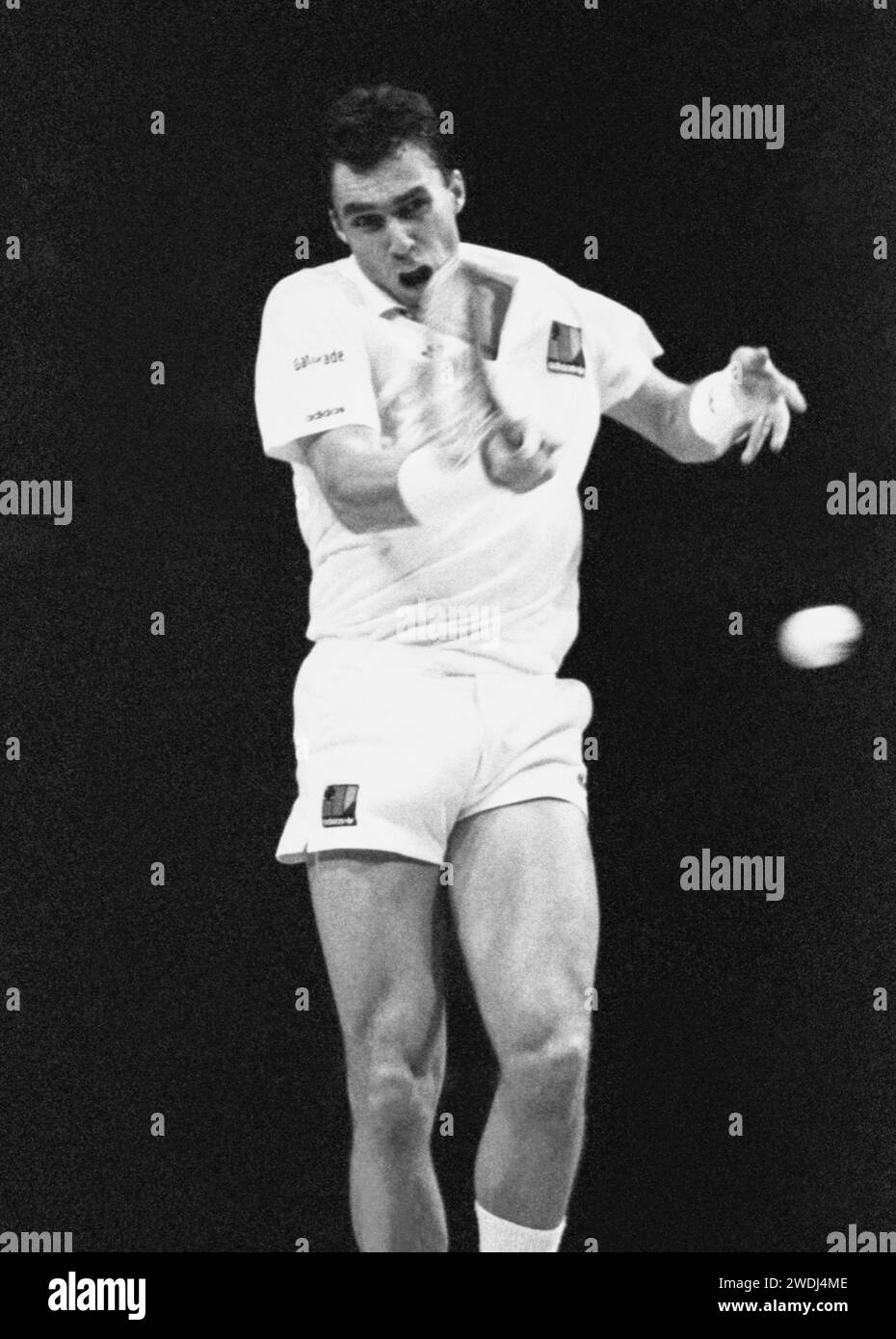 IVAN LENDL Czech tennis player during Stockholm Open tournament in 1989 ...