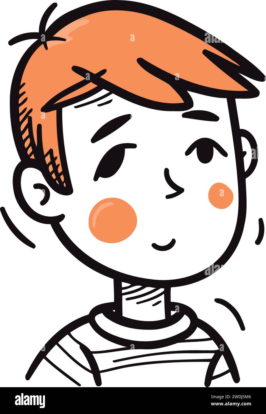 Boy in orange shirt Stock Vector Images - Alamy