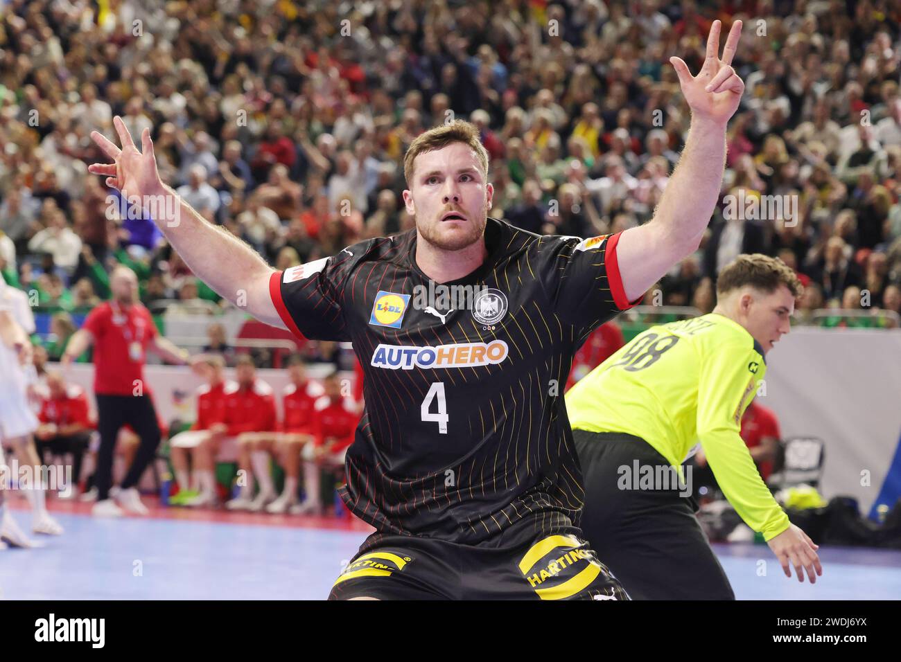 Johannes Golla of Germany during the Men's EHF Euro 2024, Main Round, handball match between Germany and Austria on January 20, 2024 at Lanxess-Arena in Cologne, Germany Stock Photo