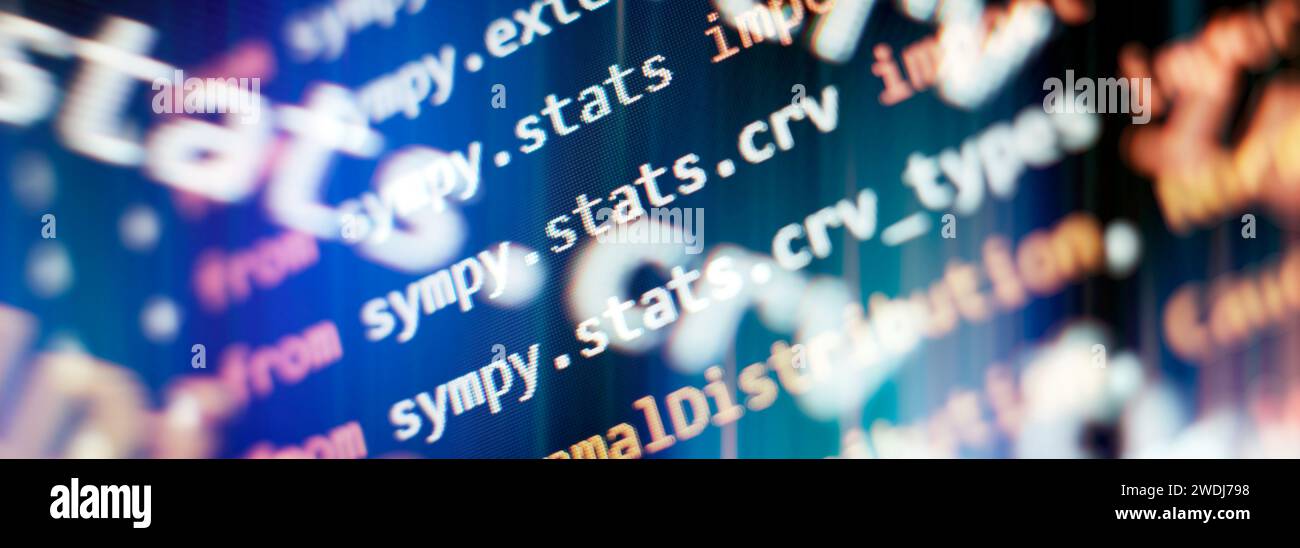 SEO optimization. Modern tech. PHP syntax highlighted. Writing programming functions on laptop. Big data and Internet of things trend. Stock Photo