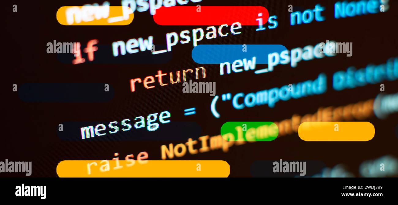 Innovative startup project. Website programming code . Stock Photo