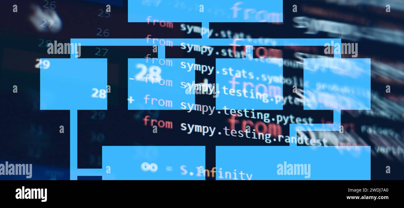 Innovative startup project. Website programming code . Stock Photo