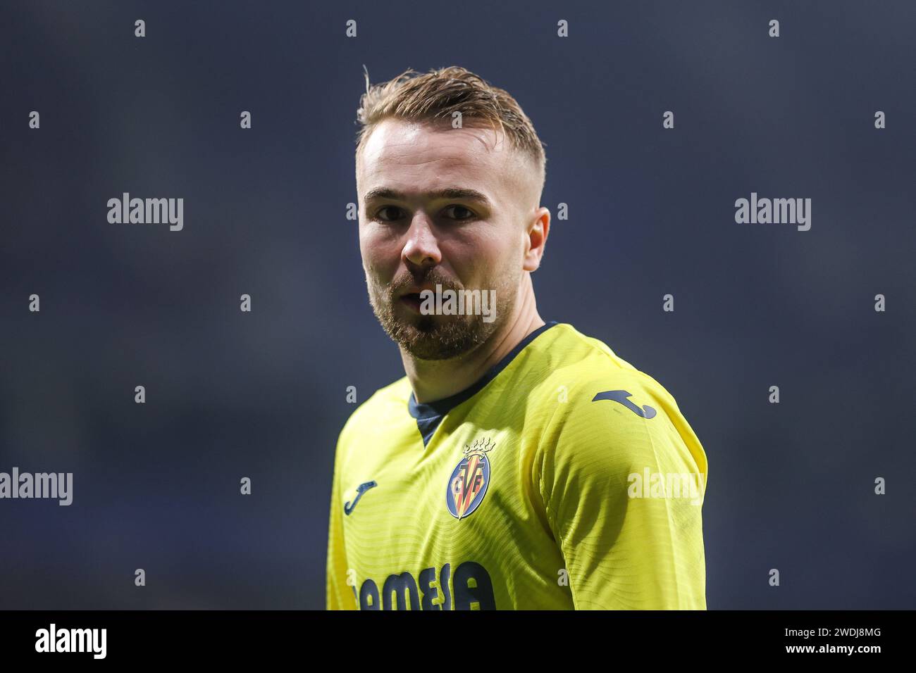 Barcelona, Spain. 20th Jan, 2024. Javier Ontiveros (10) of Villarreal B seen during the LaLiga 2 match between Espanyol v Villarreal B at the Stage Front Stadium in Barcelona. (Photo Credit: Gonzales Photo/Alamy Live News Stock Photo