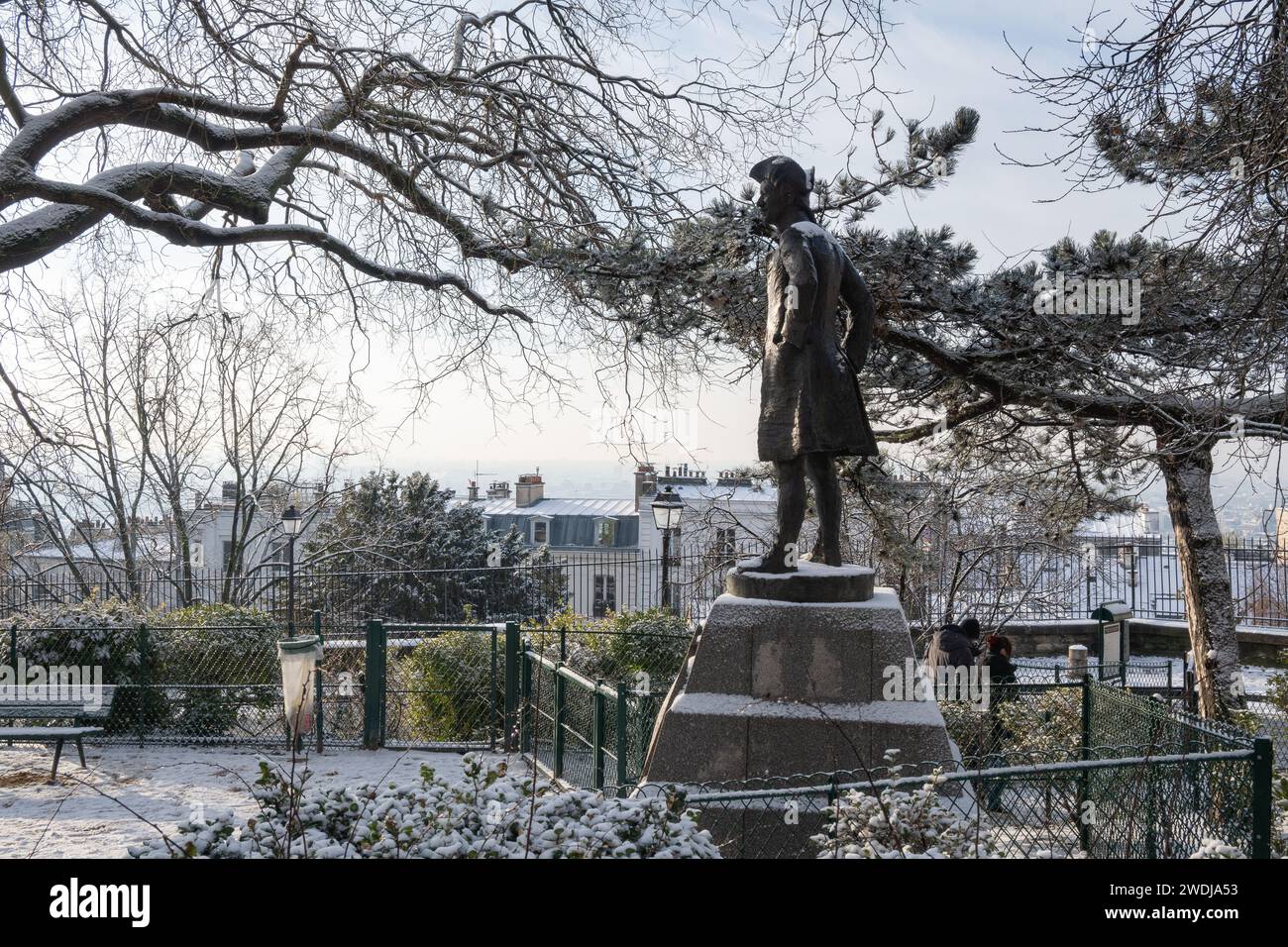 Paris, France, Statue of Chevalier de la Barre at Square Nadar in18th