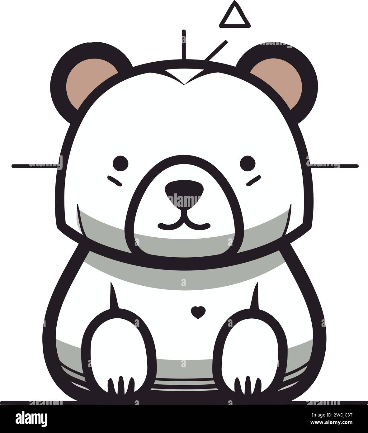 Polar bear icon. Cute cartoon bear. Vector illustration. Stock Vector