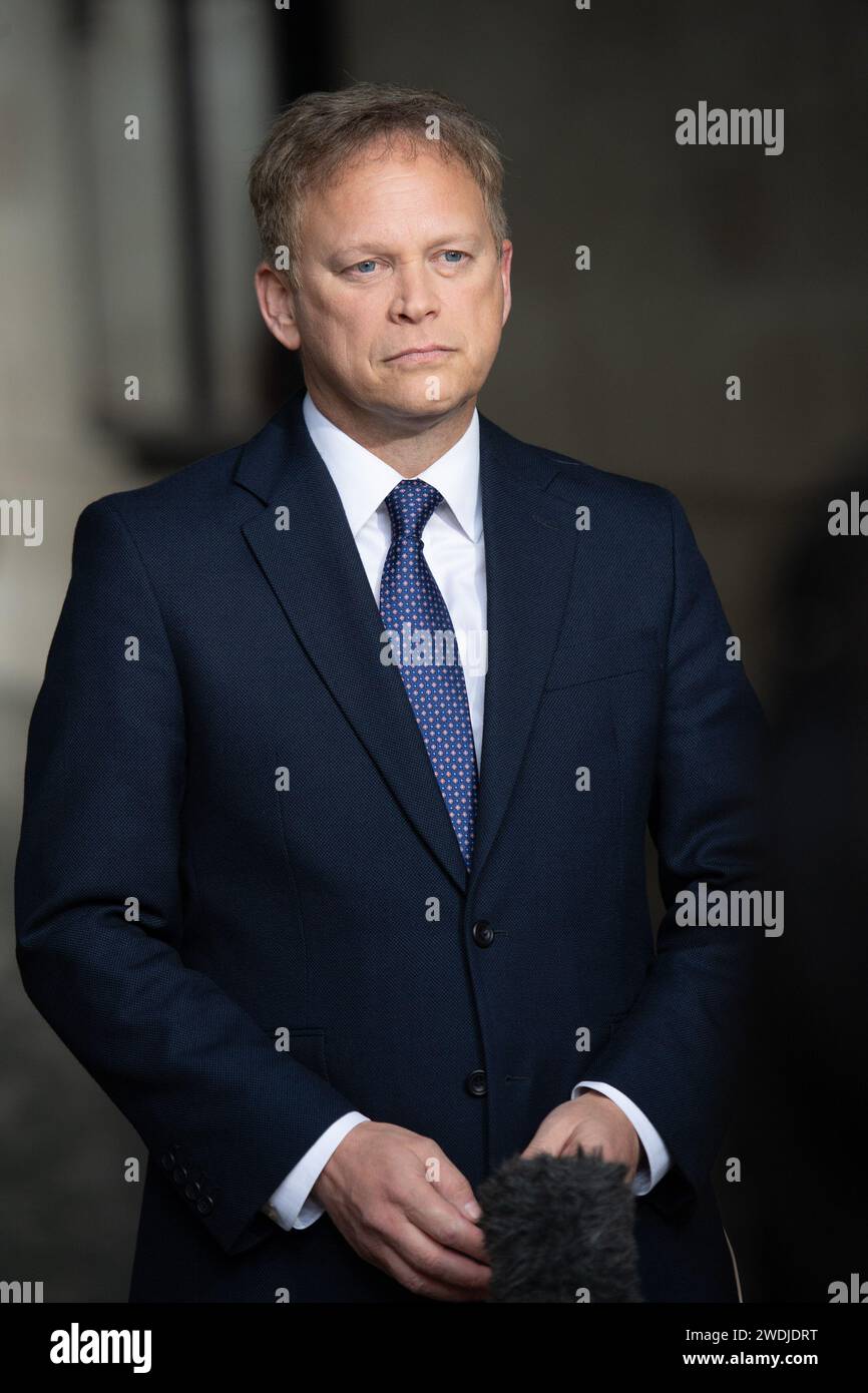 London, UK. 21 Jan 2024. Grant Shapps - Secretary of State for Defence is interviewed at BBC Broadcasting House where he was a guest on 'Sunday with Laura Kuenssberg'. Credit: Justin Ng/Alamy Live News Stock Photo