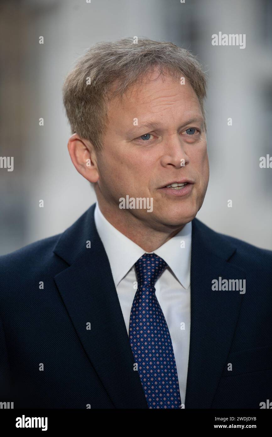 London, UK. 21 Jan 2024. Grant Shapps - Secretary of State for Defence is interviewed at BBC Broadcasting House where he was a guest on 'Sunday with Laura Kuenssberg'. Credit: Justin Ng/Alamy Live News Stock Photo