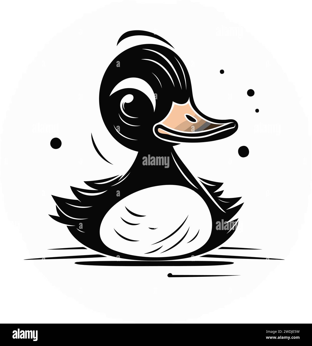 Duck head on white background. Vector illustration in flat style. Stock Vector
