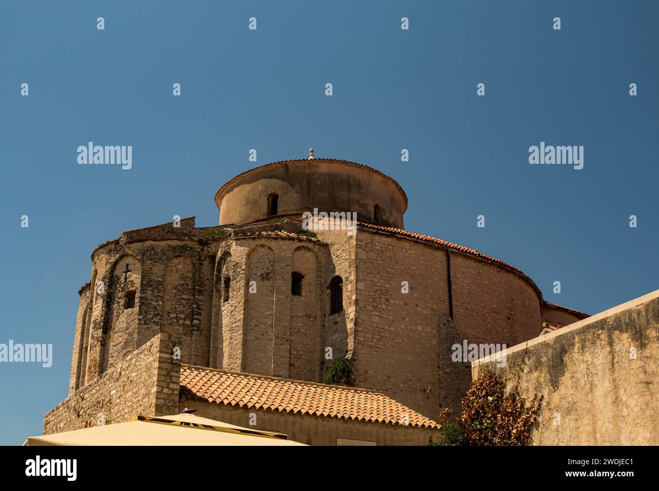 Church of St. Donatus in city of Zadar in Croatia during sunny day with clear sky Stock Photo