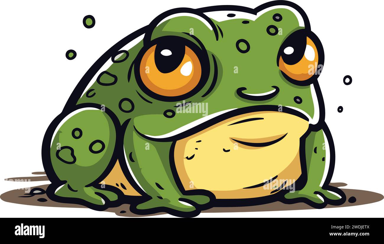 Frog cartoon. Vector illustration. Isolated on white background Stock